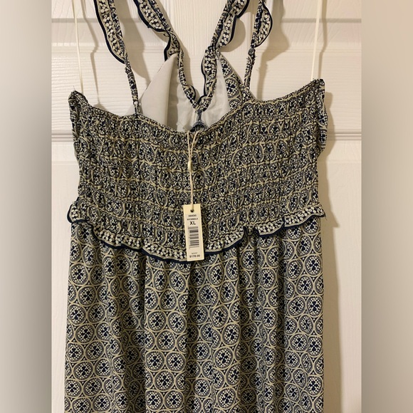 NWT Max Studio Boho Tiered Halter Maxi Dress, XL Geometric Print Ruffle Straps - Picture 7 of 9